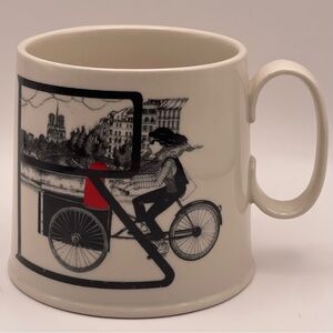 Anthropologie Florence Balducci Mug Paris Bicycle Pedicab Graphic Coffee Cup